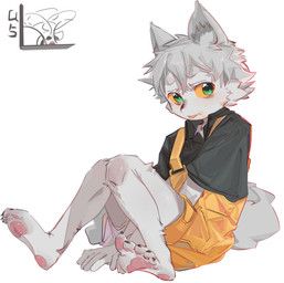 a5_(artist), 5_toes, anthro, bangs, barefoot