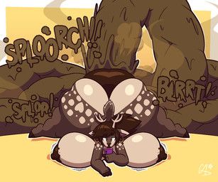 vantablackcomet, anthro, antlers, anus, areola