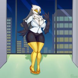 secretary_washimi, aggretsuko, sanrio, holaxes, accipitriform