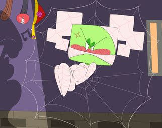 merlee, redstheatre, angry, arthropod_webbing, ball_gag