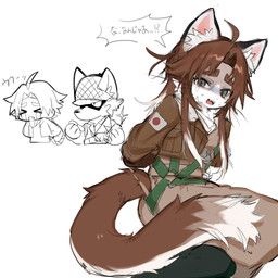 matsuda, >_<, after_transformation, ahoge, anthro