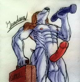 gundee, abs, animal_humanoid, anthro, balls
