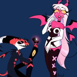 blitzo_(helluva_boss), verosika_mayday, hellaverse, helluva_boss, akrost
