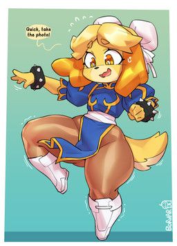chun-li, isabelle_(animal_crossing), animal_crossing, capcom, nintendo