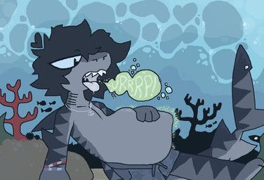 ester_(shark), estermaelstrom, anthro, aquatic, burping
