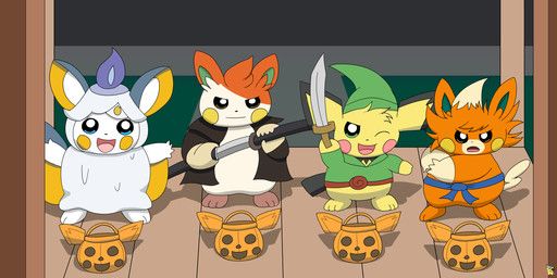 link, nise_pawmo, sparks_pichu, tangy_pawmi, yarn_emolga