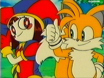 miles_prower, pomni_(tadc), glitch_productions, sega, sonic_the_hedgehog_(series)