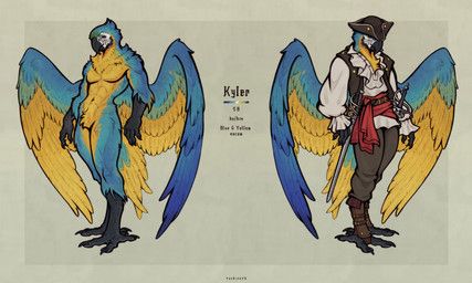 tashiroth, anthro, ara_(genus), avian, back_wings