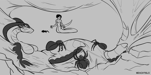 x-com, ducatislo_(artist), anthro, anthro_on_feral, arachnid