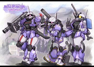 ms-06g_zaku_ii_high_mobility_ground_type, ms-06jk_zaku_half_cannon, ms-06l_zaku_ii_sniper_type, zaku_ii, gundam