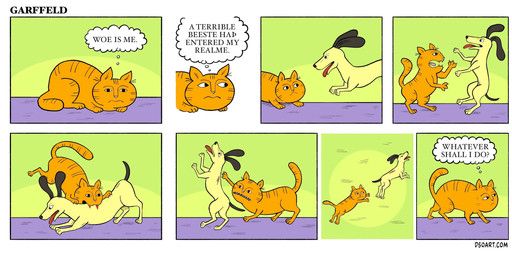 garfield_the_cat, odie_the_dog, garfield_(series), dsamowen, attack