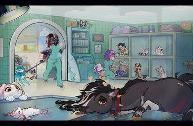 hang_in_there, mythology, catlawn, african_wild_dog, after_surgery
