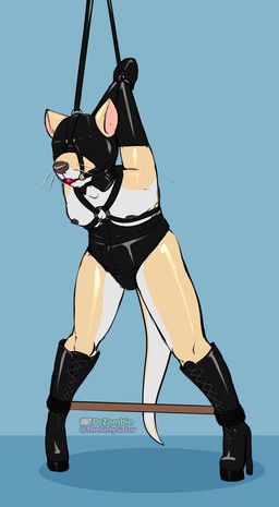 furaffinity, dr_zombie, anthro, ball_gag, barbell_piercing