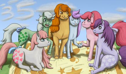blossom_(mlp), blue_belle_(mlp_g1), butterscotch_(mlp_g1), cotton_candy_(mlp_g1), minty_(mlp_g1)
