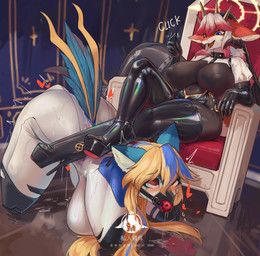 mythology, shanher, all_fours, anthro, arms_tied