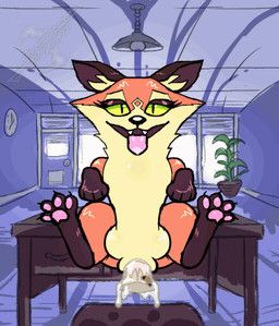 vixette_the_fox, blizzate, bodily_fluids, bulge, bulge_size_difference