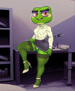 jackofak, 4_fingers, accountant, amphibian, anthro
