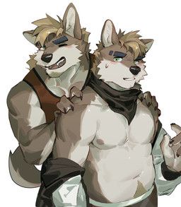seatohao, anthro, biceps, black_nose, blush