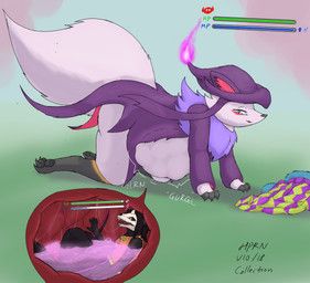 palworld, pocketpair, black_body, black_fur, bodily_fluids
