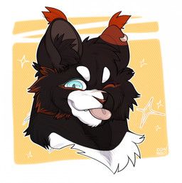 conhugo, black_body, black_fur, blep, blue_eyes
