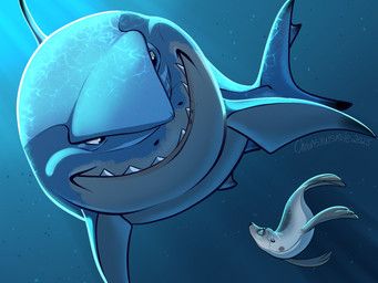 bruce_(finding_nemo), disney, finding_nemo, pixar, chainsxwsmile