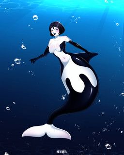 duderedblue, aquatic, black_body, black_hair, black_lips