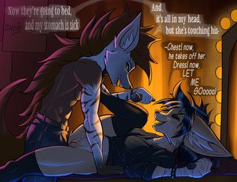 carrioncat, aroused, backlighting, bedroom_eyes, belt