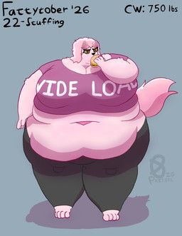fattytober, bigpretzel, anthro, belly, belly_overhang
