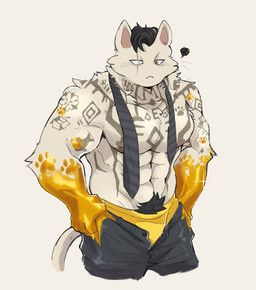 meowdas, its_stardog, abs, accessory, anthro