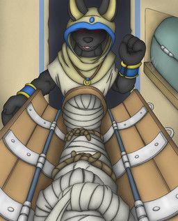 paddywoof_(artist), anthro, anubian_jackal, bdsm, bondage