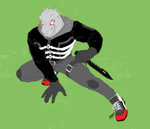 kaiman_(dorohedoro), dorohedoro, catclawcaramel, anthro, belt