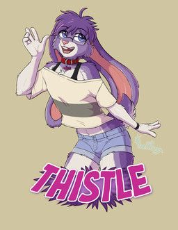 thistle_(thistlebunny), punkpega, anthro, badge, blue_eyes
