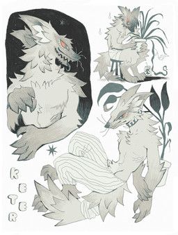 thorn_paw, 2_mouths, 5_fingers, ambiguous_anthro, ambiguous_gender