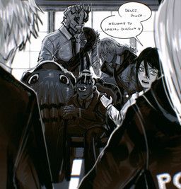 dagon_(jujutsu_kaisen), denji_(chainsaw_man), hanami_(jujutsu_kaisen), jogo, mahito_(jujutsu_kaisen)