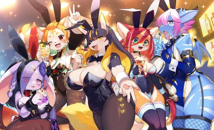 lupinus_(bunnimals), marie_gold_(bunnimals), roza_(bunnimals), sineria_(bunnimals), xiaoju_(bunnimals)