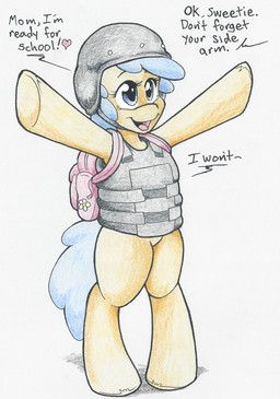 hasbro, my_little_pony, flicker-show, armor, backpack