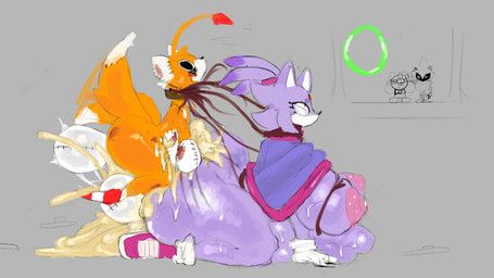 blaze_the_cat, blaze_the_cat_(outcome_memories), cream_the_rabbit, metal_sonic, tails_doll