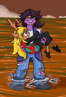 noelle_holiday, susie_(deltarune), deltarune, undertale_(series), snoutless
