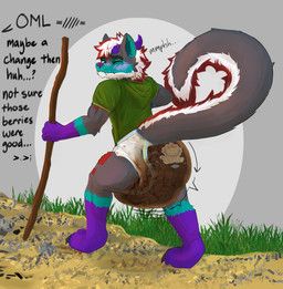 sonpop, anthro, bodily_fluids, clothed, clothing