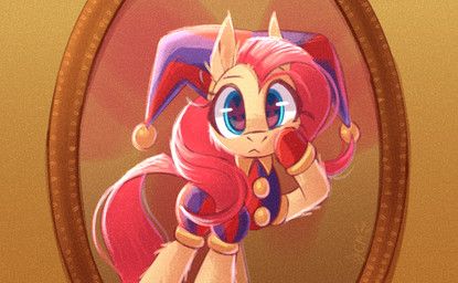 fluttershy_(mlp), pomni_(tadc), friendship_is_magic, glitch_productions, hasbro