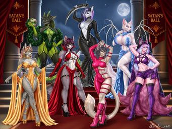dolce_vita, kelsie_cain, kitsune_elain, nekros_(character), asian_mythology