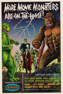 dracula, frankenstein's_monster, godzilla, king_kong, larry_talbot_(the_wolf_man)