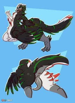 sjevi, anus, blue_background, butt, claws