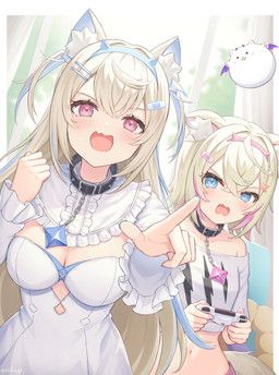 fuwawa_abyssgard, mococo_abyssgard, peropero_(fuwamoco), hololive, hololive_en