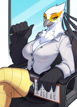 secretary_washimi, aggretsuko, sanrio, phenelia, accipitriform