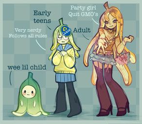 feefal, adolescent, age_progression, alternative_fashion, banana