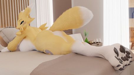 bandai_namco, digimon, king_of_milking, anthro, butt