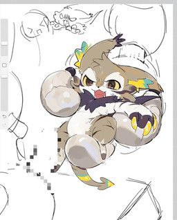 stardust_(artist), angry, bat_wings, black_pawpads, chibi
