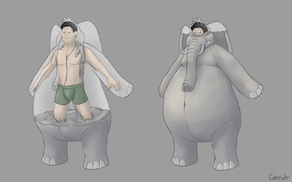cervalt, anthro, belly, big_belly, big_ears