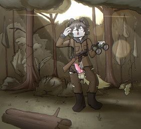 chefoxara_(oc), wrigglywormz, anthro, arctic_fox, binoculars